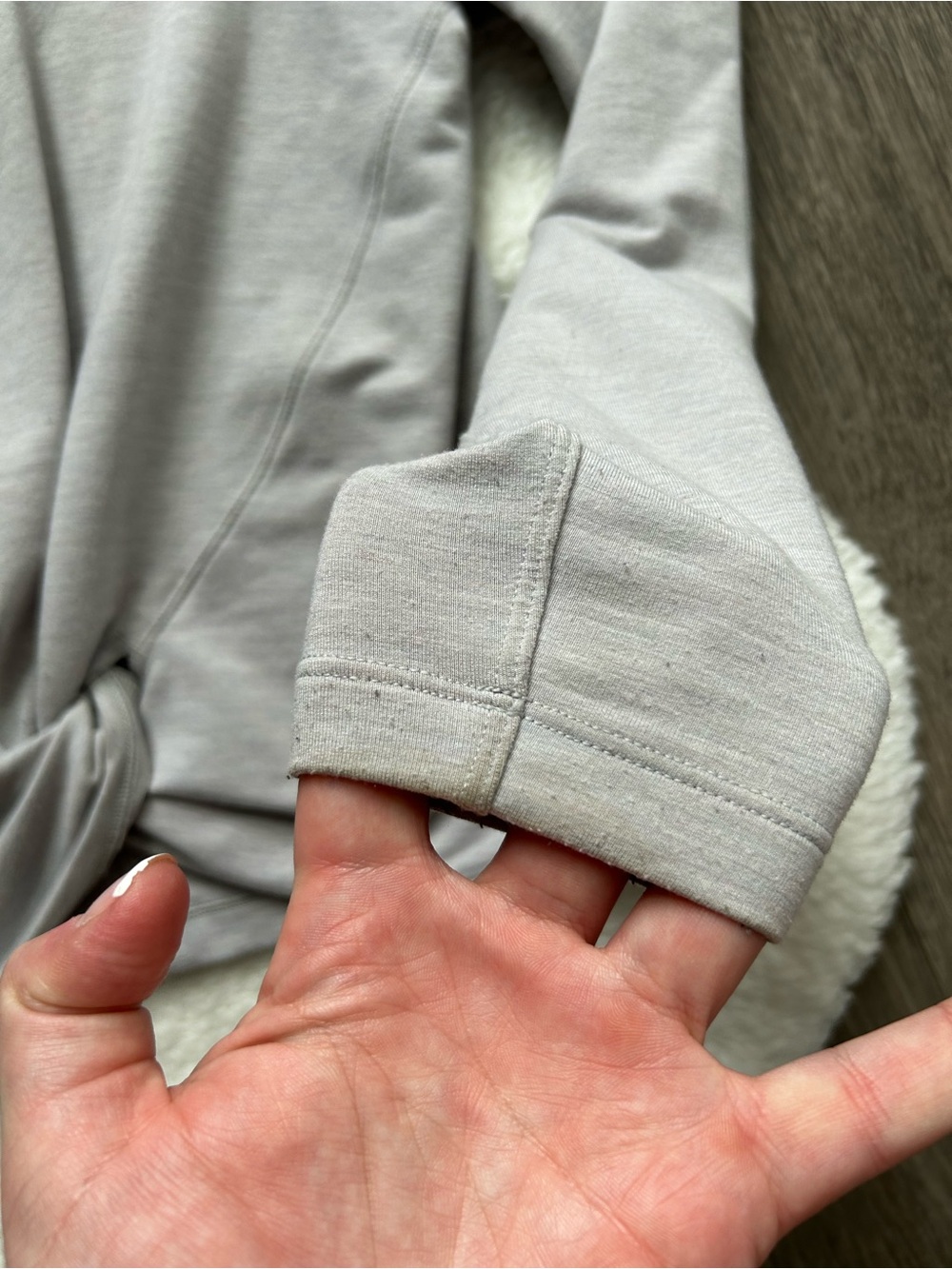 Lululemon Grey Tuck and Gather Pullover Knot Top - Picture 4 of 9